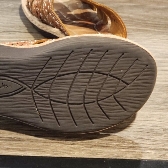 Clarks Artisan leather upper slipper brown women's size 8M - Picture 12 of 12